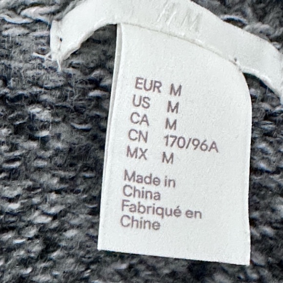 H&M Black, White and Gray Boho Fringe Textured Women's Cardigan Sweater Vest M - Picture 9 of 10